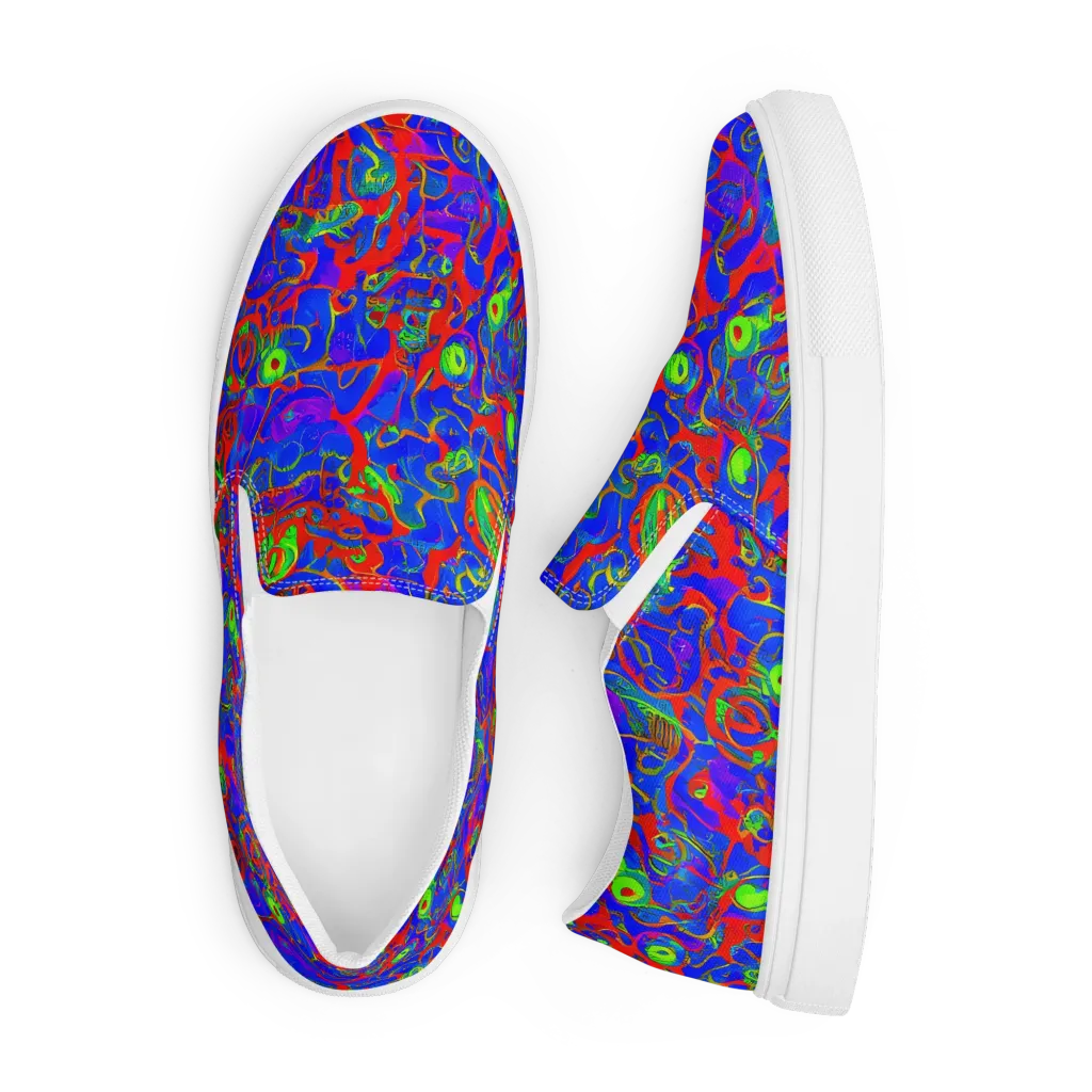 Color Collision on Men's Slip-On Canvas Shoes — Front