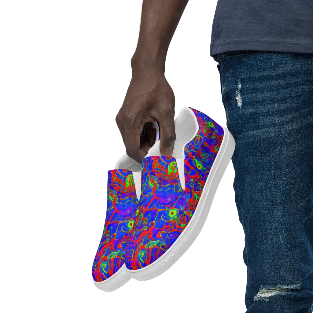 Color Collision on Men's Slip-On Canvas Shoes — Left Front