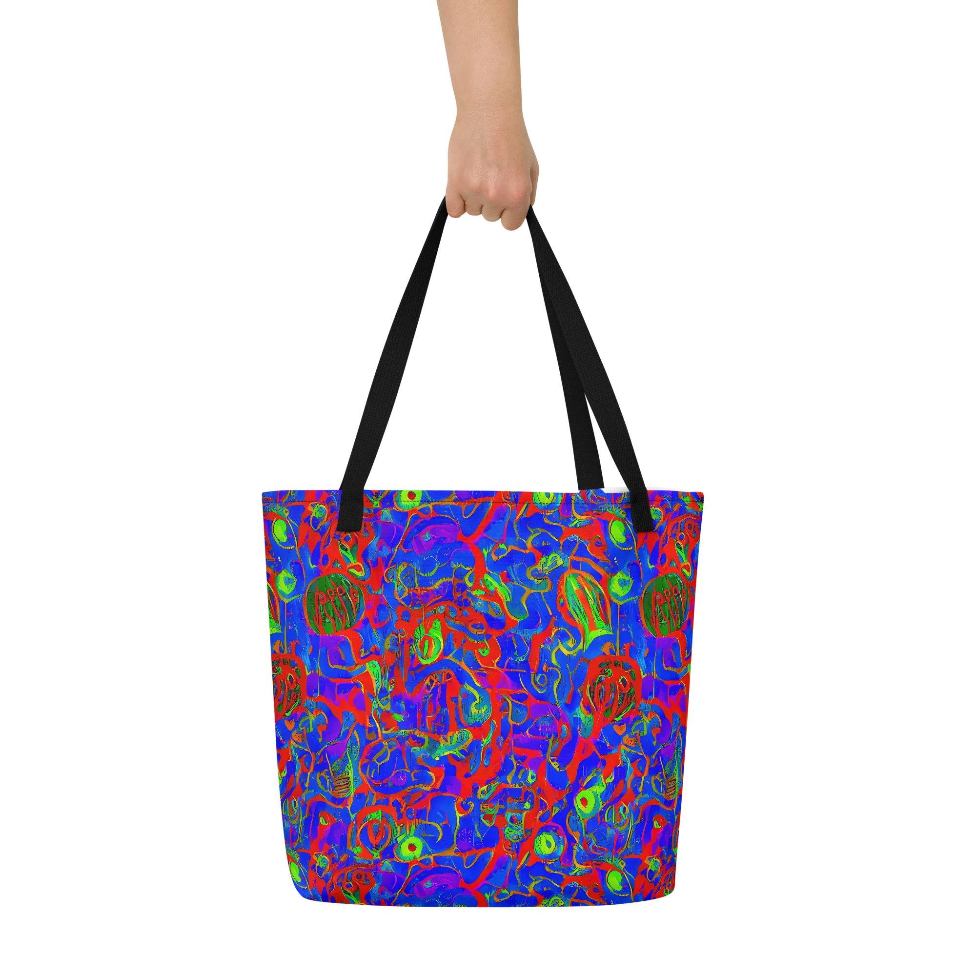 Color Collision on Large Tote Bag W/ Pocket — Front