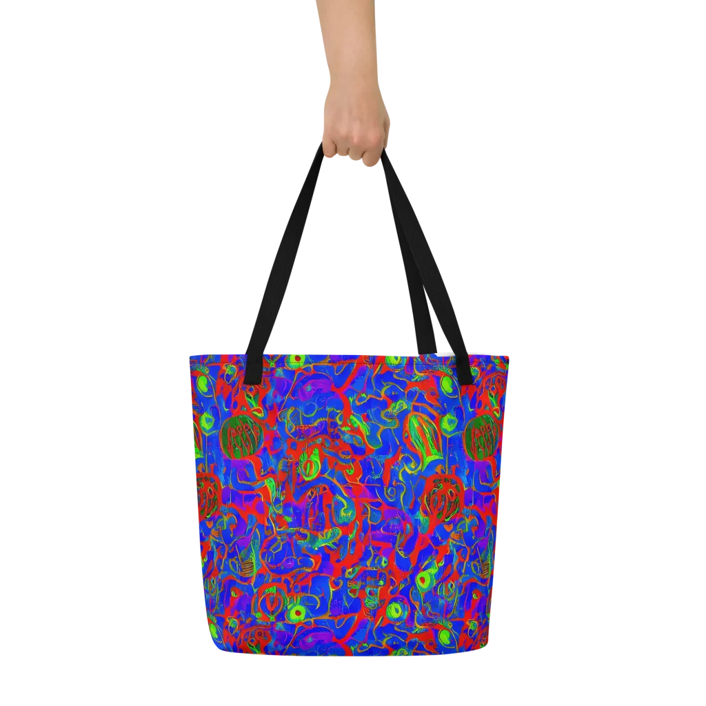Color Collision on Large Tote Bag W/ Pocket — Front