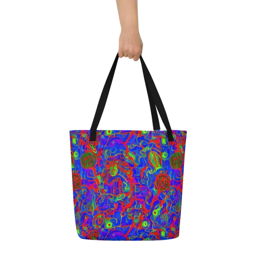 Color Collision on a Large Tote Bag W/ Pocket