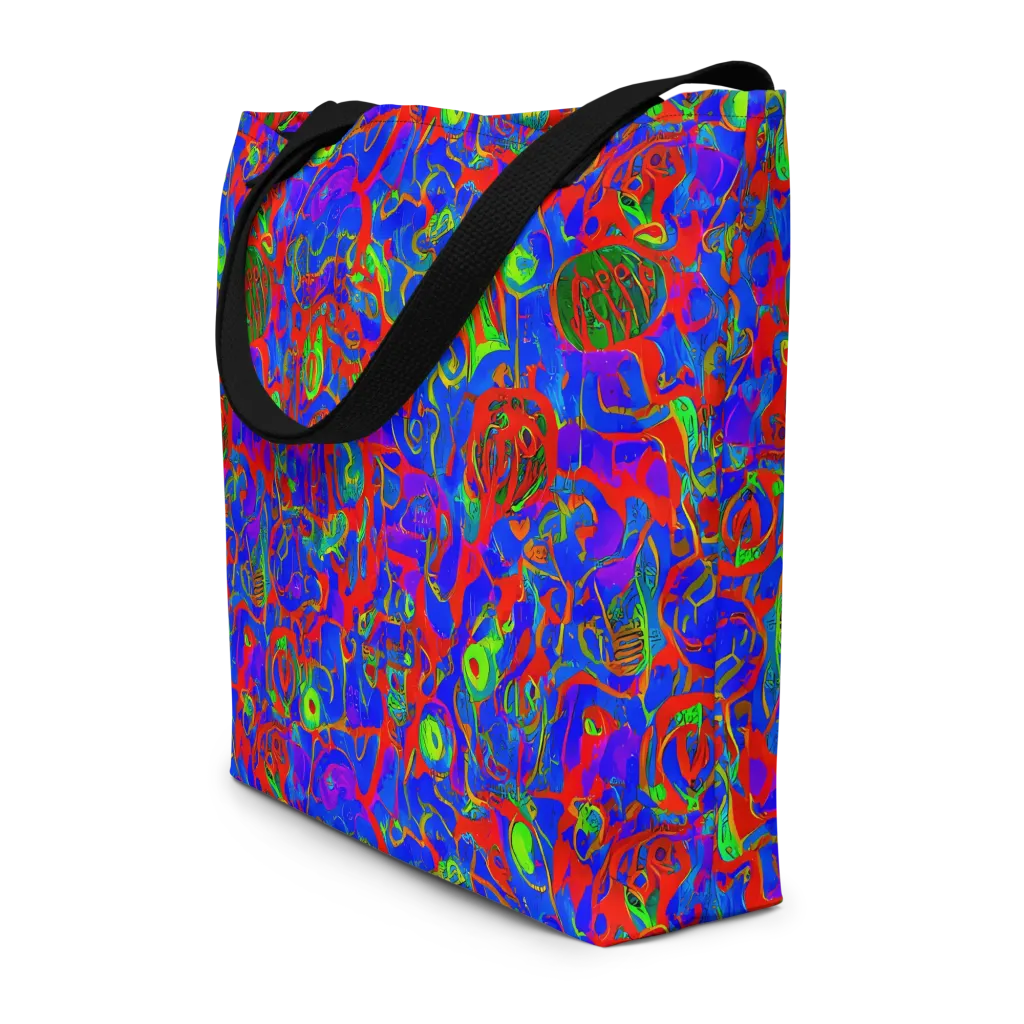 Color Collision on Large Tote Bag W/ Pocket — Front