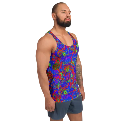 Color Collision on a Men's Tank Top