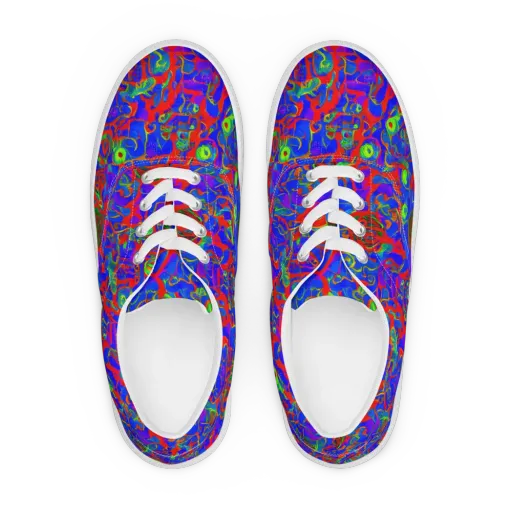 Color Collision on a Men's Lace-Up Canvas Shoes