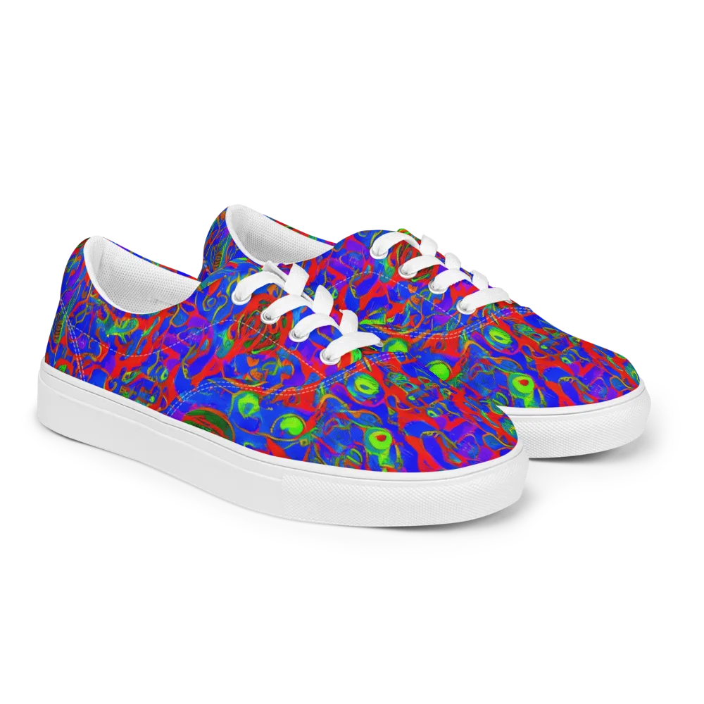 Color Collision on Men's Lace-Up Canvas Shoes — Right Front