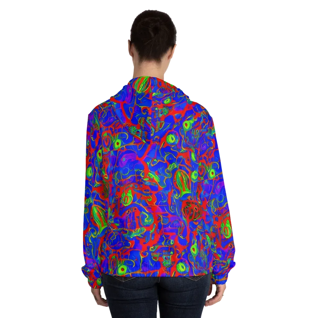 Color Collision on Women's Full-Zip Hoodie — Back On Person