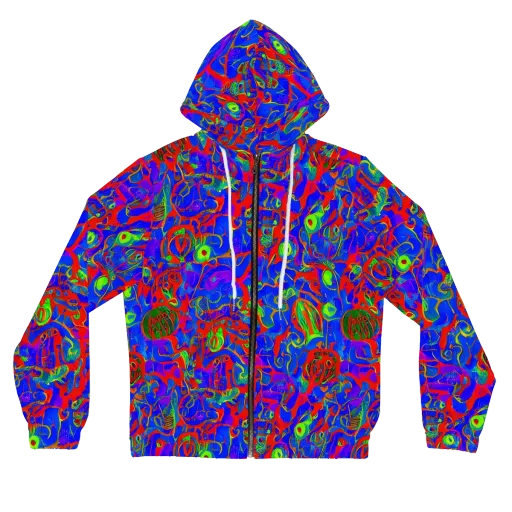 Color Collision on a Women's Full-Zip Hoodie