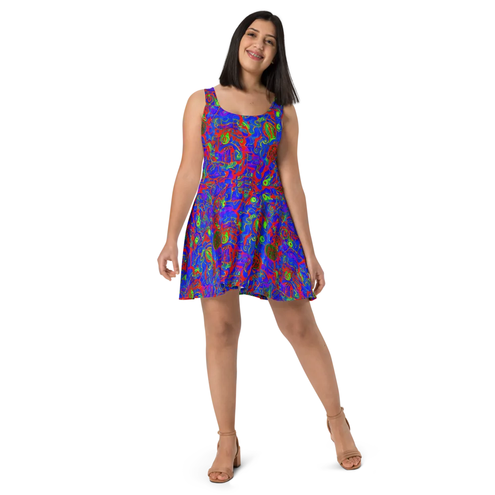 Color Collision on Skater Dress — Front