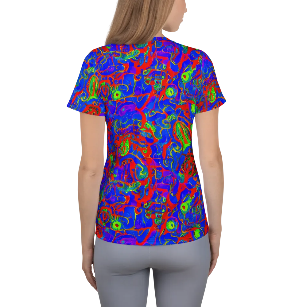Color Collision on Women's Athletic T-Shirt — Back