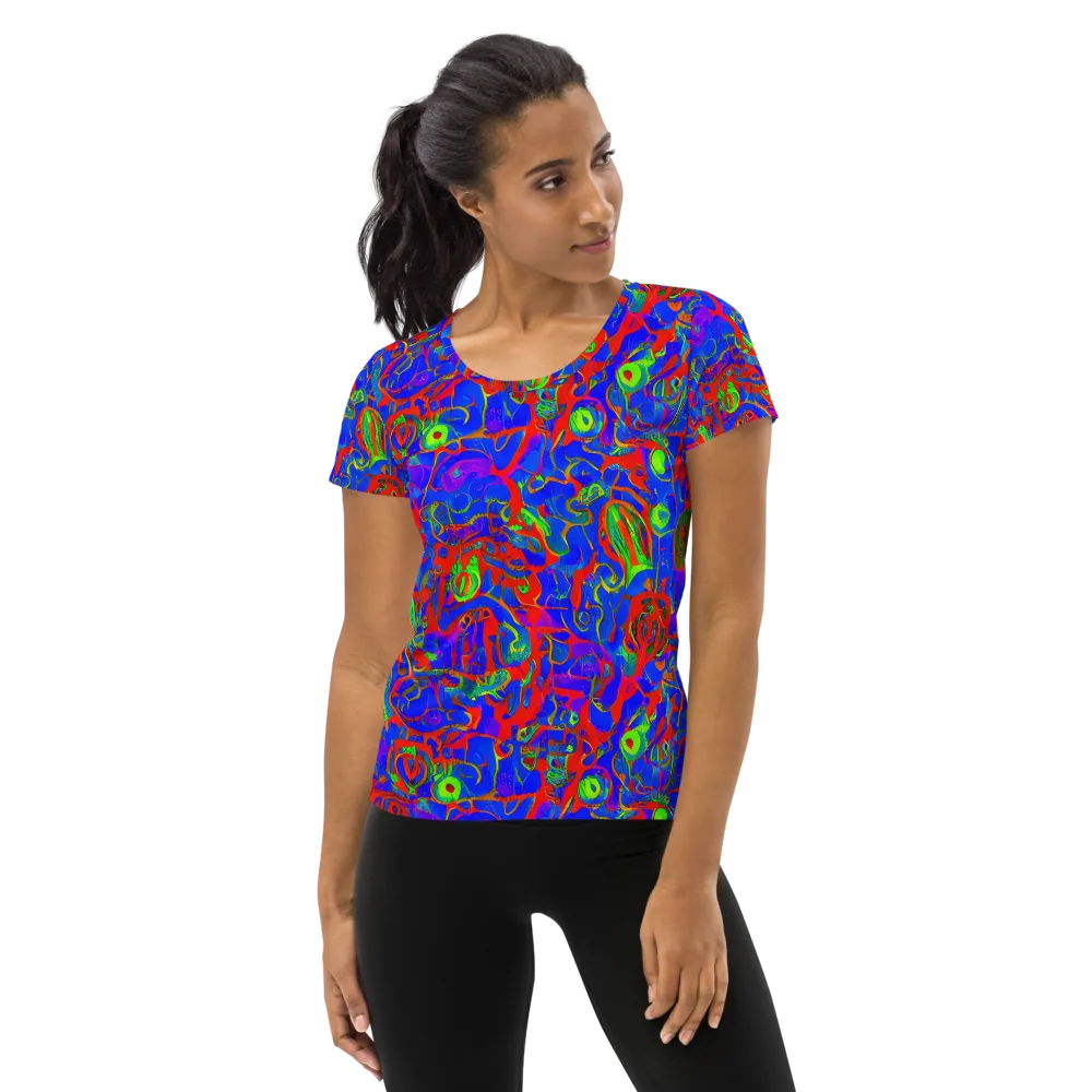 Color Collision on Women's Athletic T-Shirt — Front