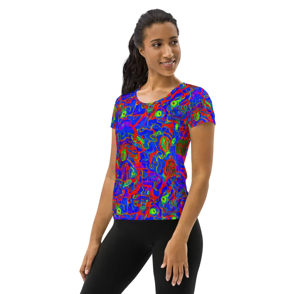 Color Collision on Women's Athletic T-Shirt — Left