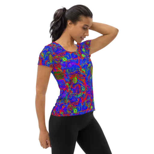 Color Collision on a Women's Athletic T-Shirt