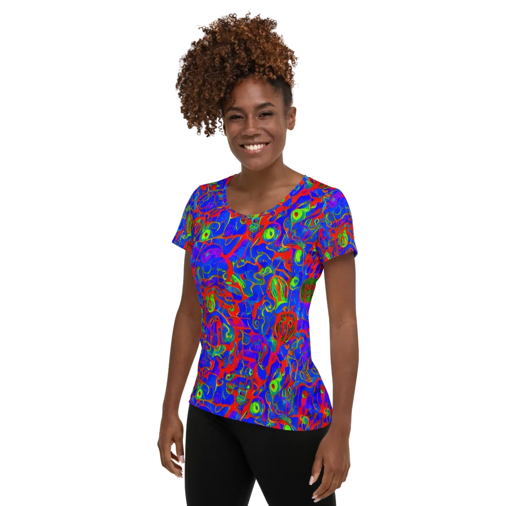 Color Collision on Women's Athletic T-Shirt — Left