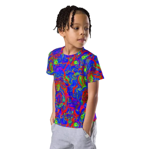 Color Collision on a Kids Crew Neck T-Shirt