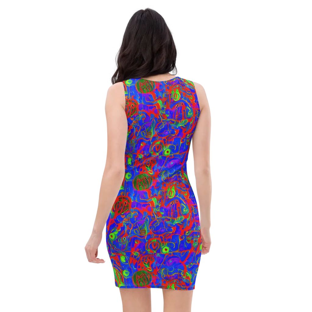 Color Collision on Bodycon Dress — Back