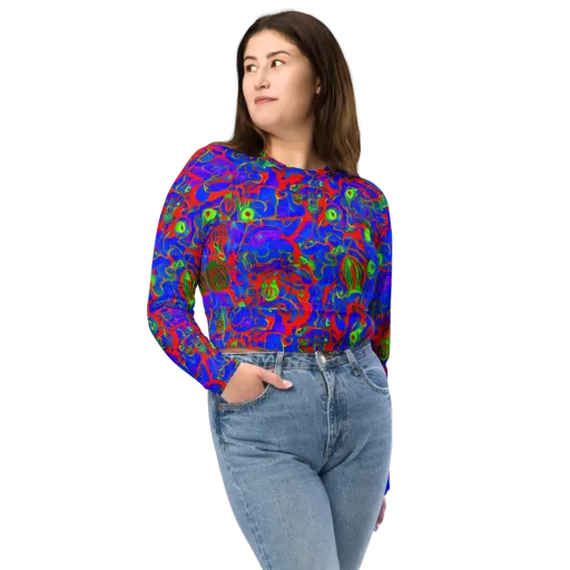 Color Collision on a Long Sleeve Crop Top