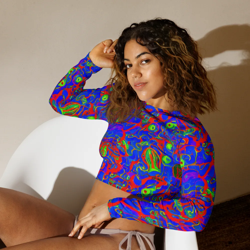 Color Collision on Long Sleeve Crop Top — Left Front