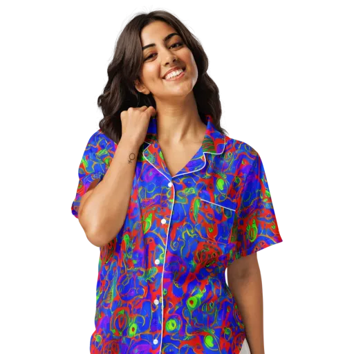 Color Collision on a Women's Short Sleeve Pajama Top