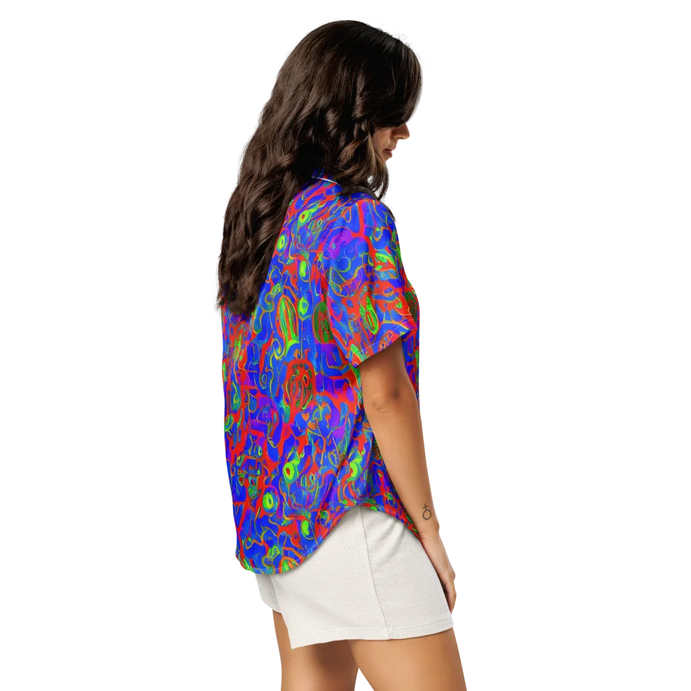 Color Collision on Women's Short Sleeve Pajama Top — Right Back