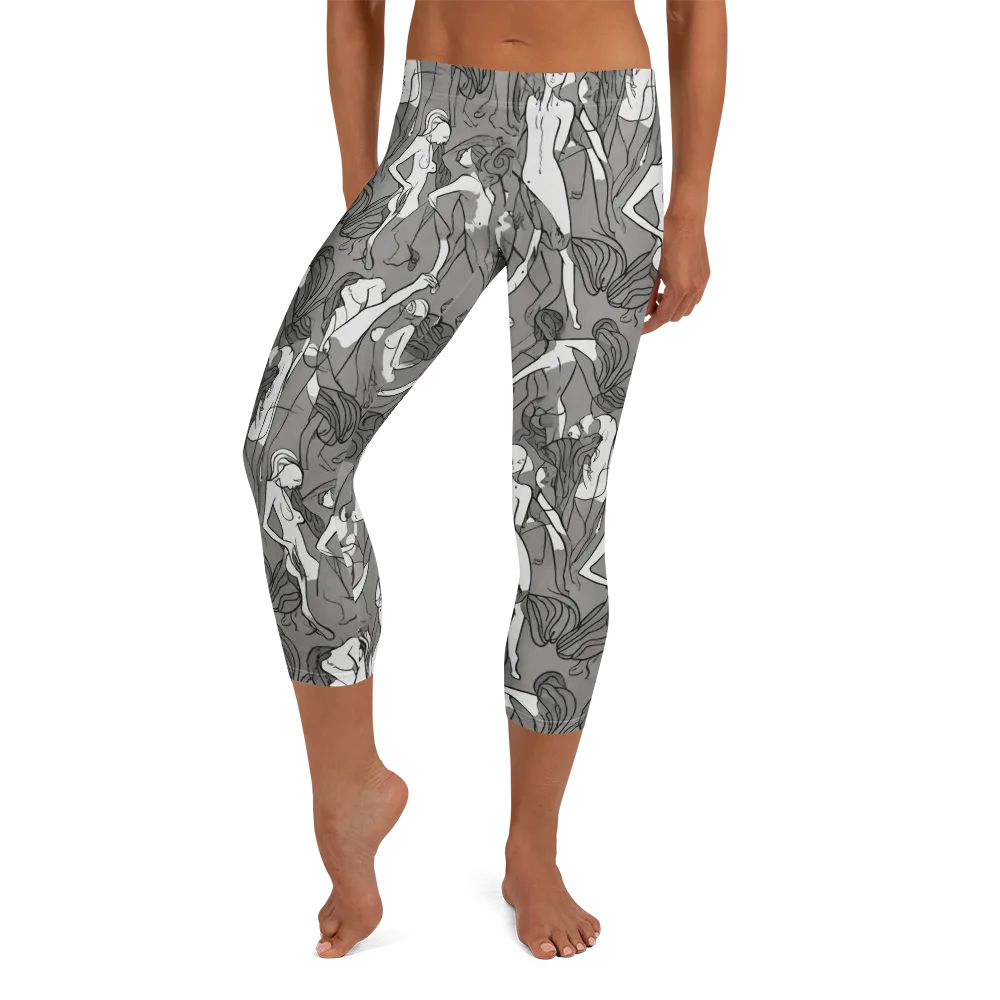 Monochrome Muses on Capri Leggings — Front