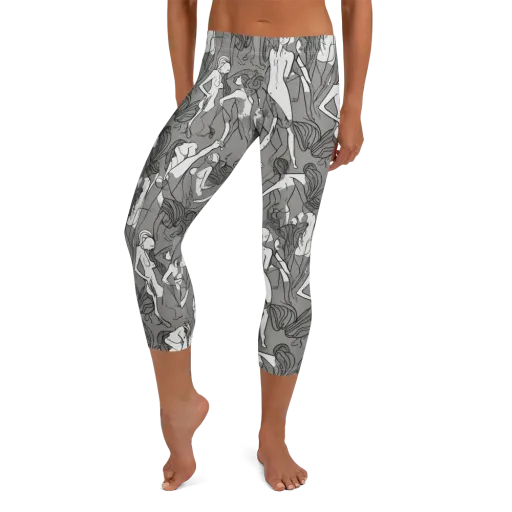 Monochrome Muses on a Capri Leggings