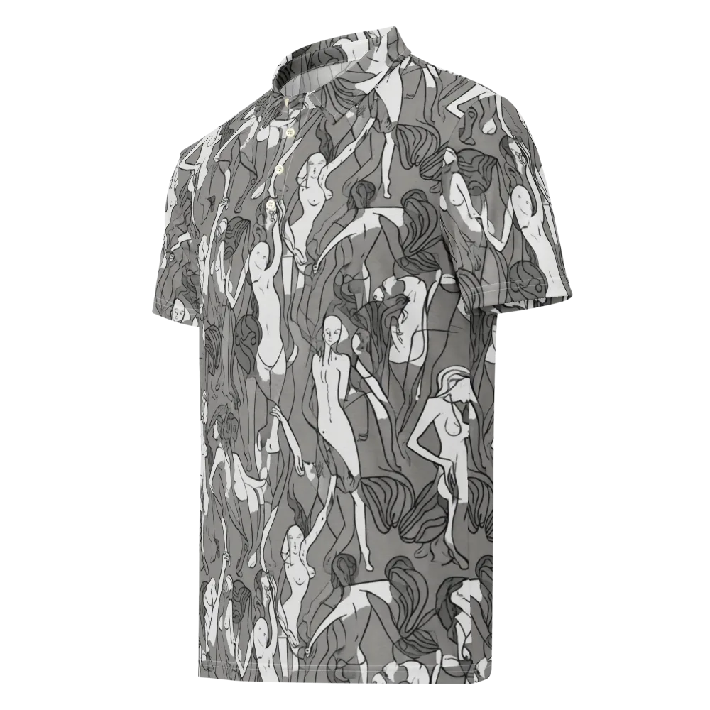 Monochrome Muses on Men's Slim Fit Polo Shirt — Left Front