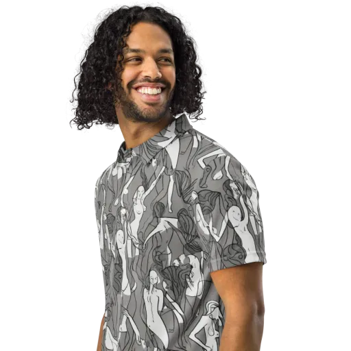 Monochrome Muses on a Men's Slim Fit Polo Shirt