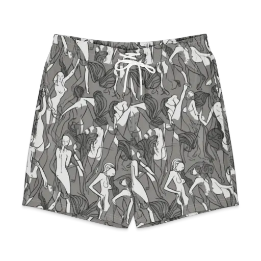 Monochrome Muses on a Men's Board Shorts