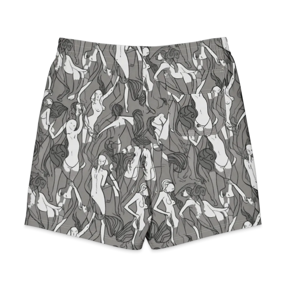 Monochrome Muses on Men's Board Shorts — Back