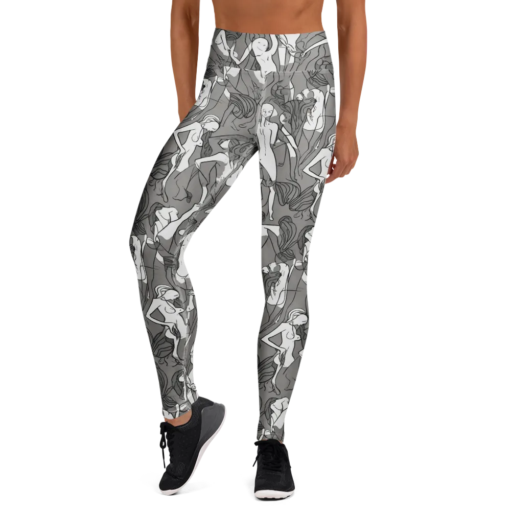 Monochrome Muses on Yoga Leggings — Front