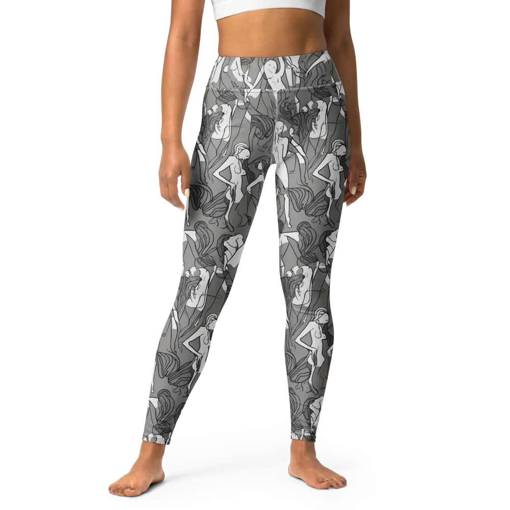 Monochrome Muses on Yoga Leggings — Front