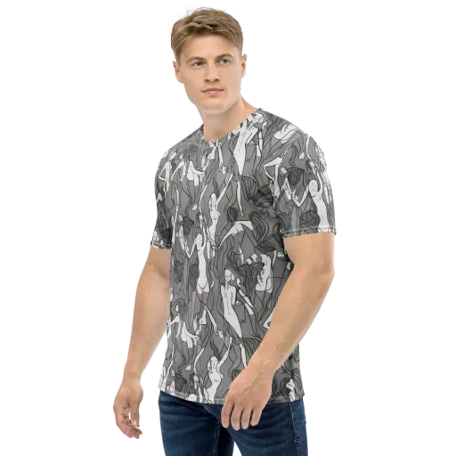 Monochrome Muses on a Men's Crew Neck T-Shirt