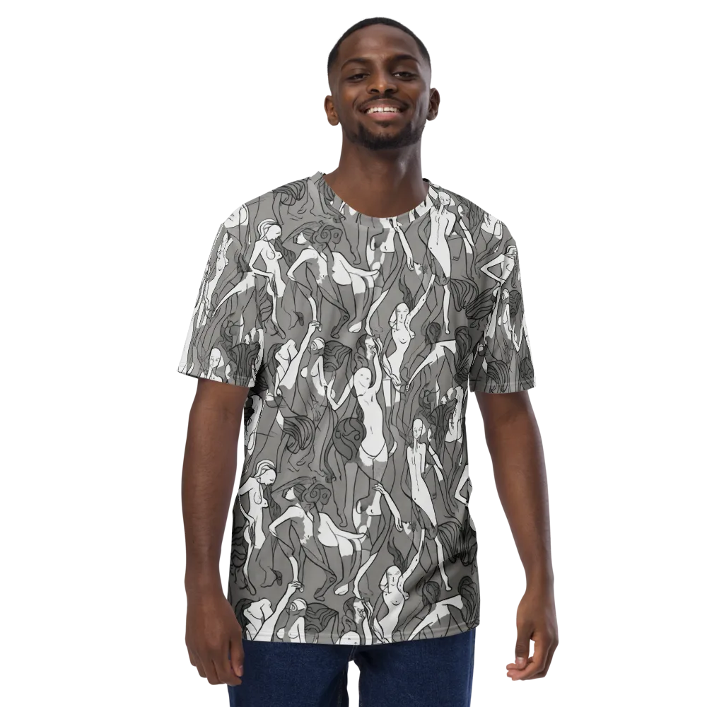 Monochrome Muses on Men's Crew Neck T-Shirt — Front