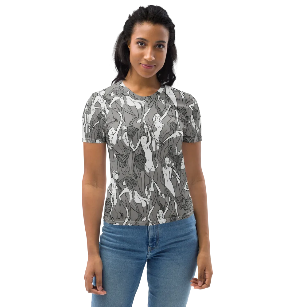 Monochrome Muses on Women's Crew Neck T-Shirt — Front