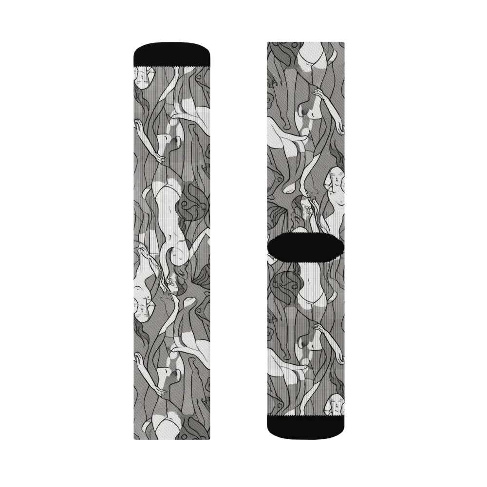Monochrome Muses on Socks — Left Sock