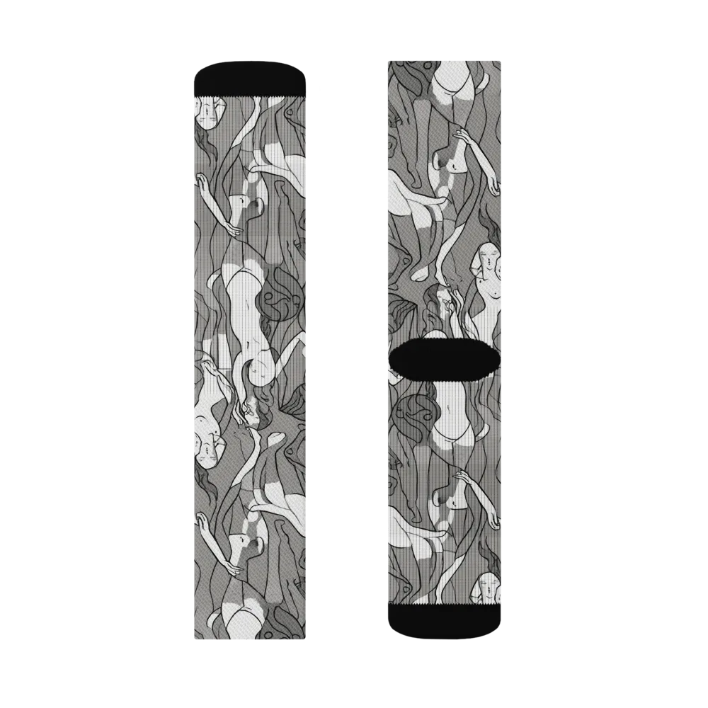 Monochrome Muses on Socks — Right Sock