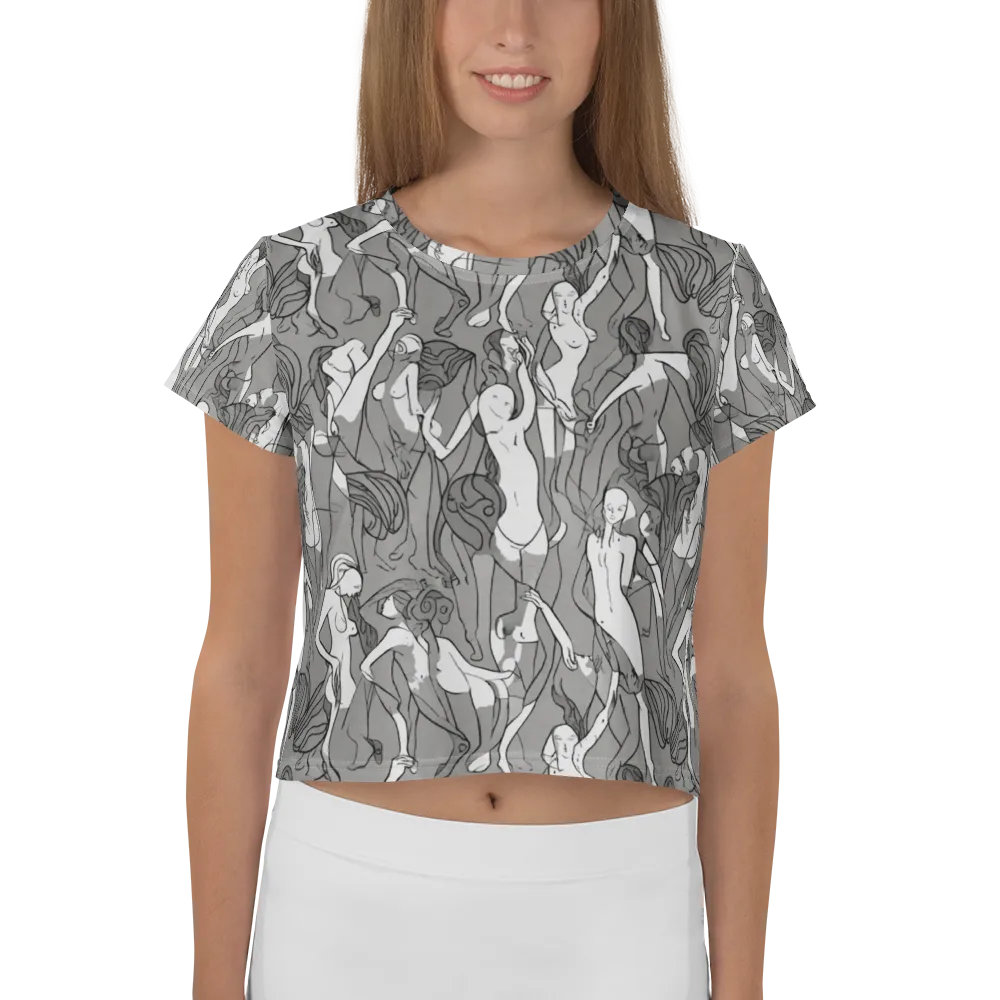 Monochrome Muses on Crop Tee — Front