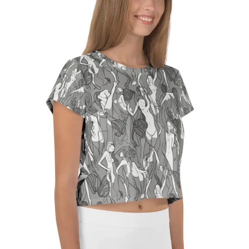 Monochrome Muses on a Crop Tee