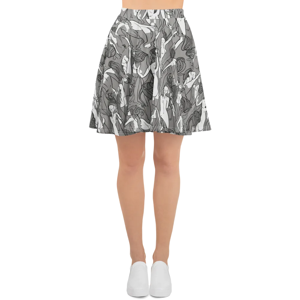 Monochrome Muses on Skater Skirt — Front