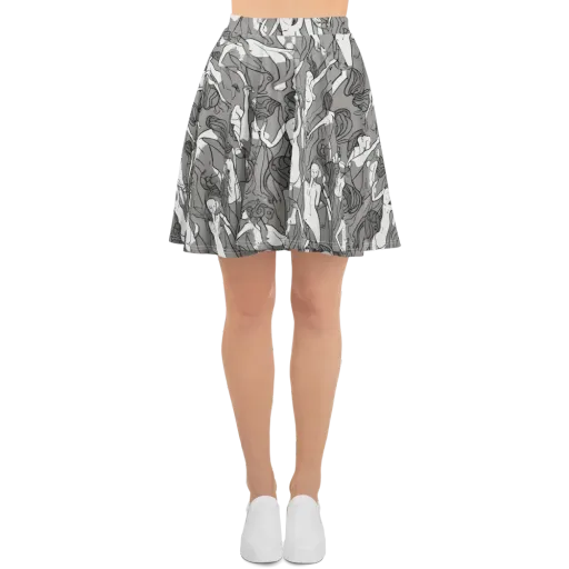 Monochrome Muses on a Skater Skirt