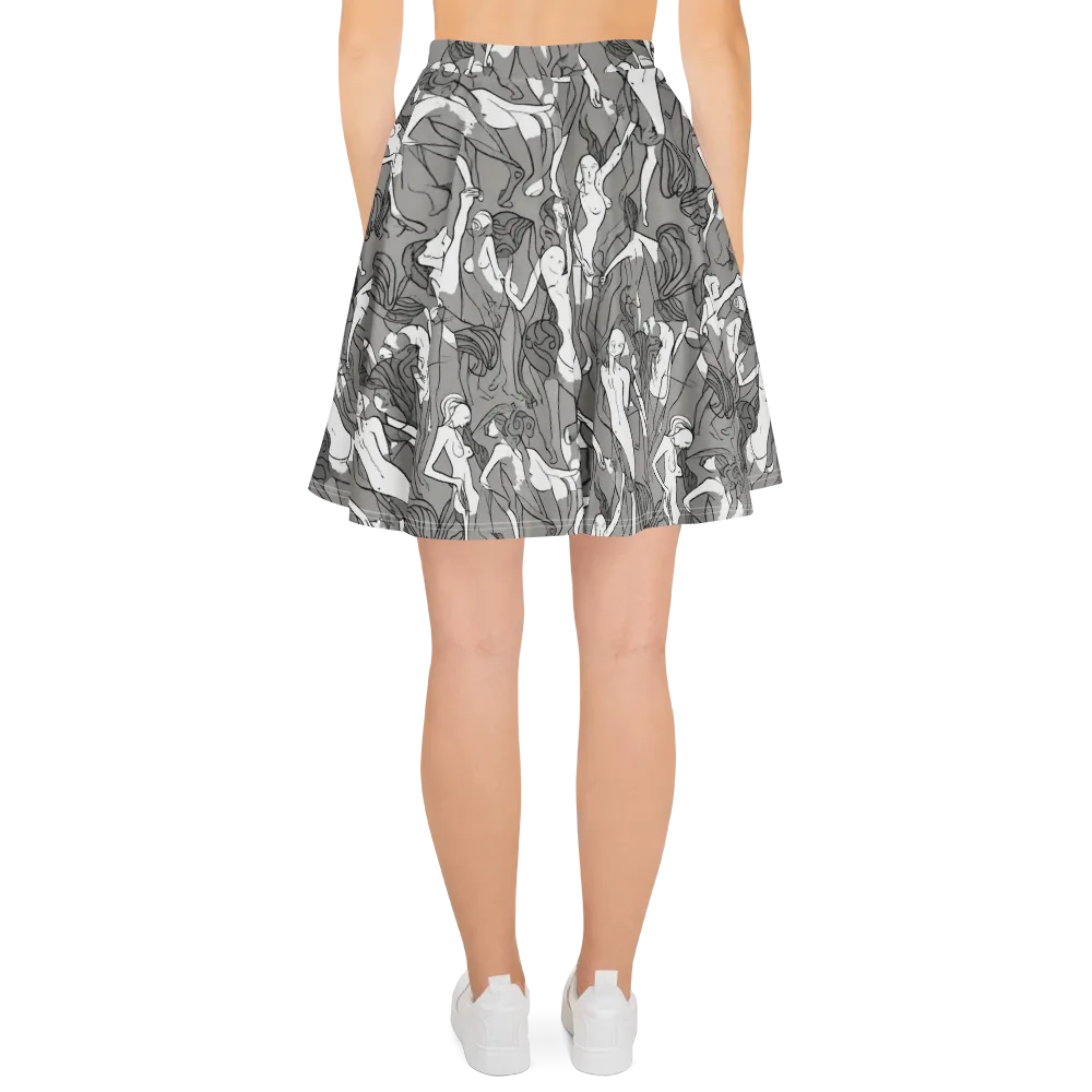 Monochrome Muses on Skater Skirt — Back