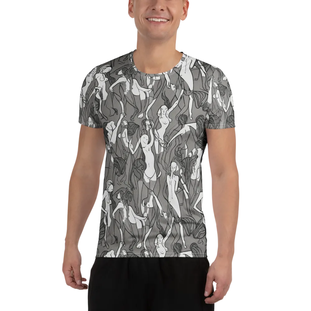 Monochrome Muses on Men's Athletic T-Shirt — Front