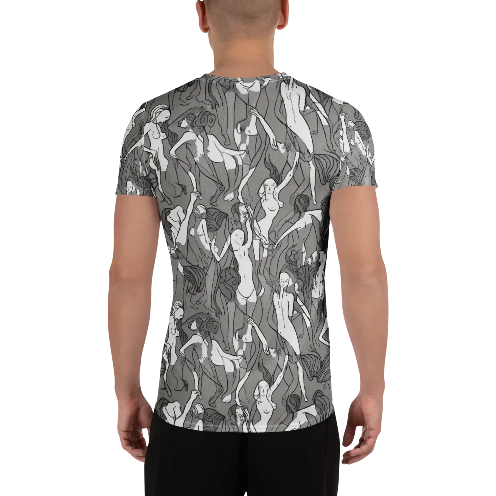 Monochrome Muses on Men's Athletic T-Shirt — Back