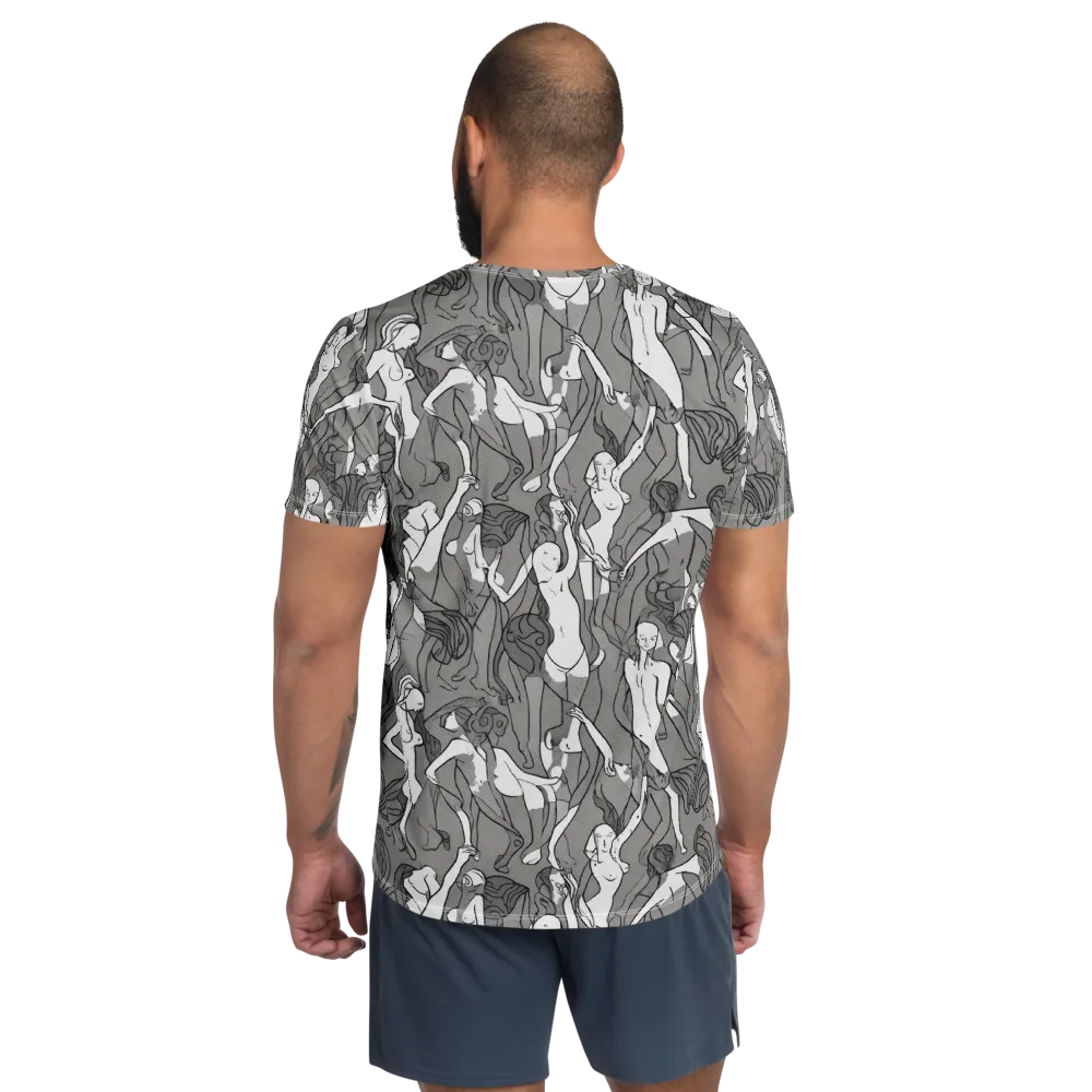 Monochrome Muses on Men's Athletic T-Shirt — Back