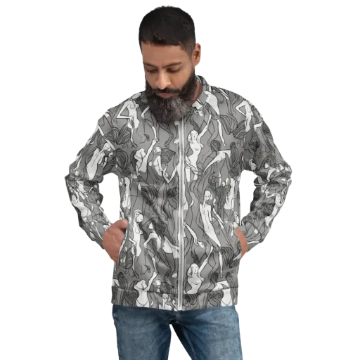 Monochrome Muses on a Bomber Jacket