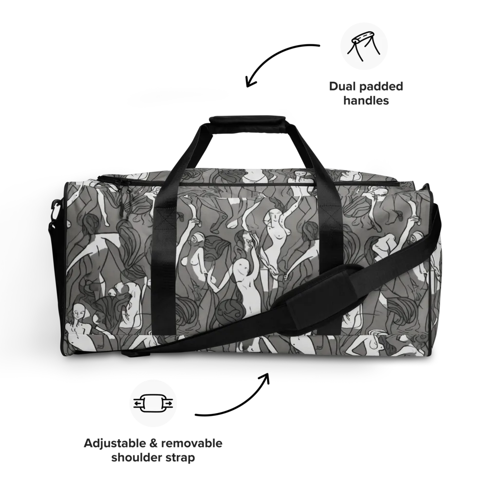 Monochrome Muses on Duffle Bag — Front