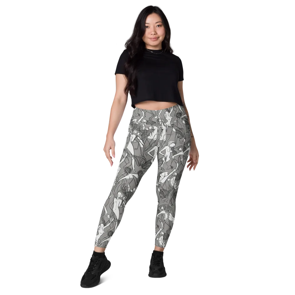 Monochrome Muses on Leggings with Pockets — Front