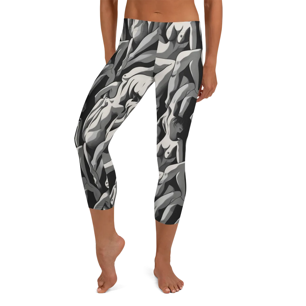 Silver Figurefield on Capri Leggings — Front