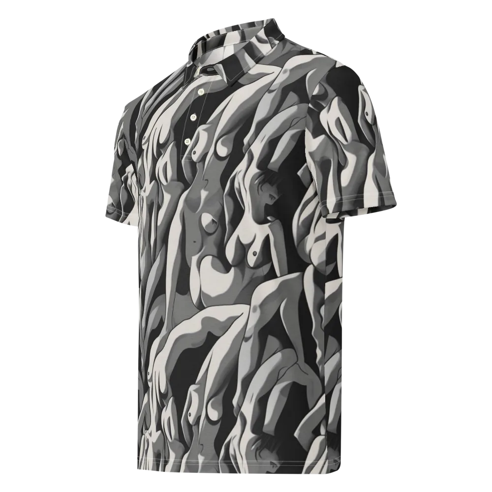 Silver Figurefield on Men's Slim Fit Polo Shirt — Left Front