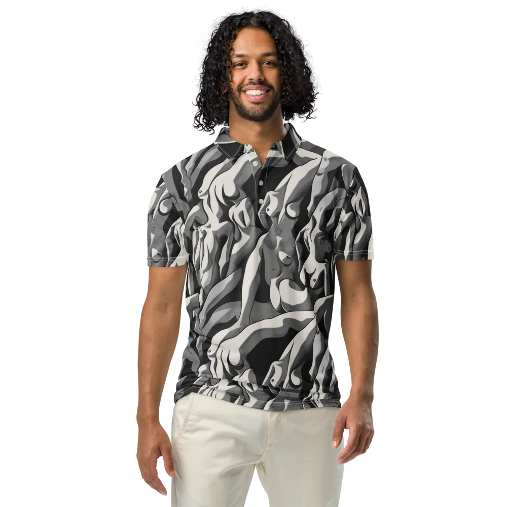 Silver Figurefield on Men's Slim Fit Polo Shirt — Front